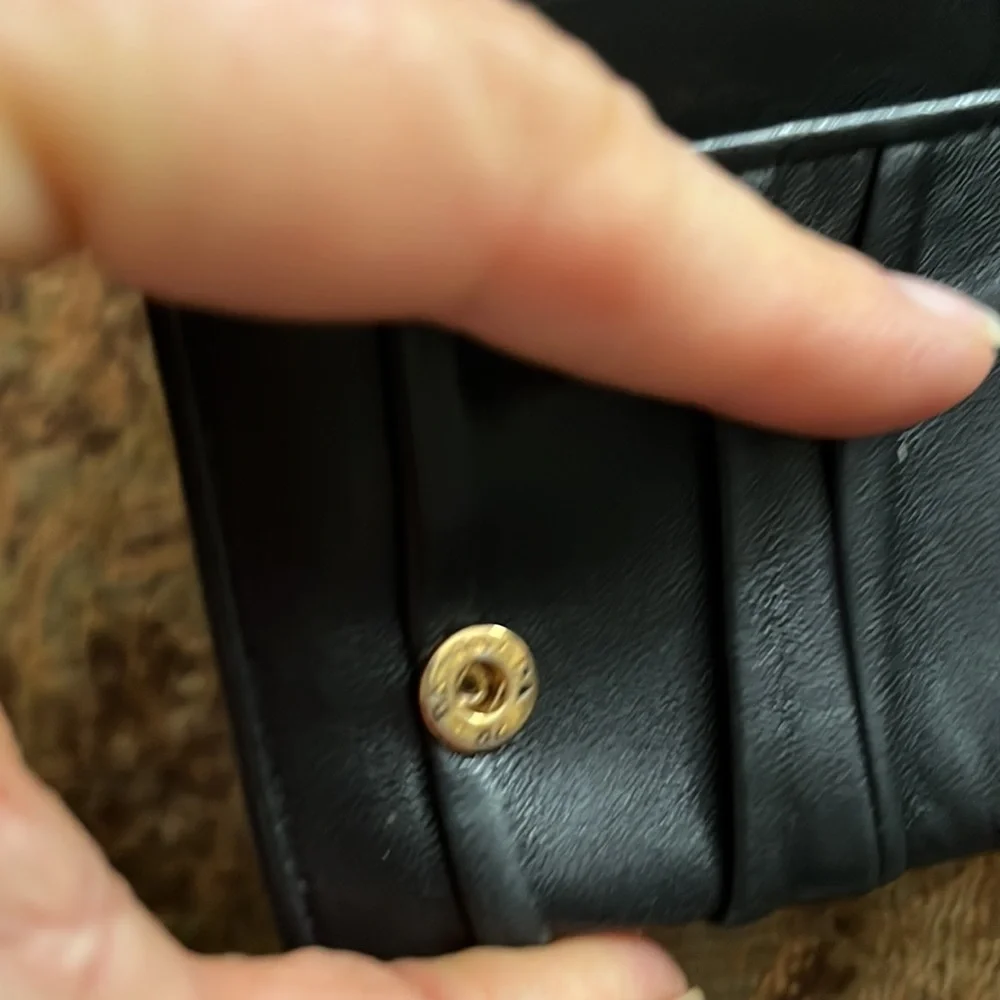 Prada Black Ruched Leather Continental Wallet with Gold Logo - Picture 3 of 4